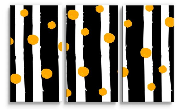Sablio Obraz - 3-dílný Pruhy a puntíky - 120x80 cm