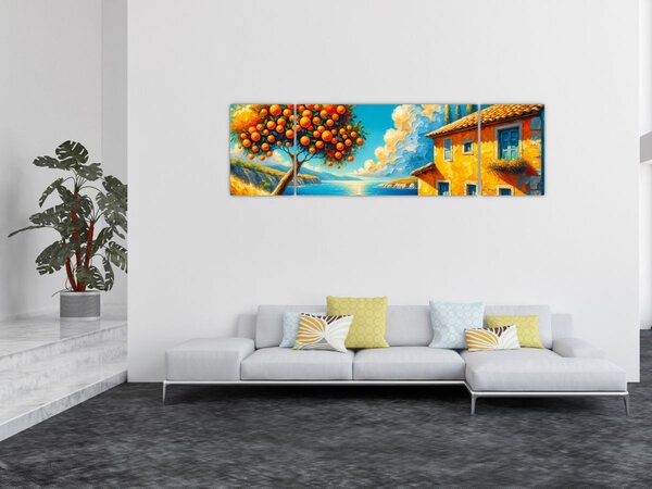 Obraz - Dům s pomeranči II. (170x50 cm)