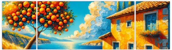 Obraz - Dům s pomeranči II. (170x50 cm)