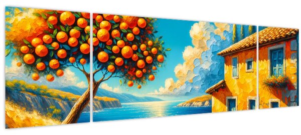 Obraz - Dům s pomeranči II. (170x50 cm)
