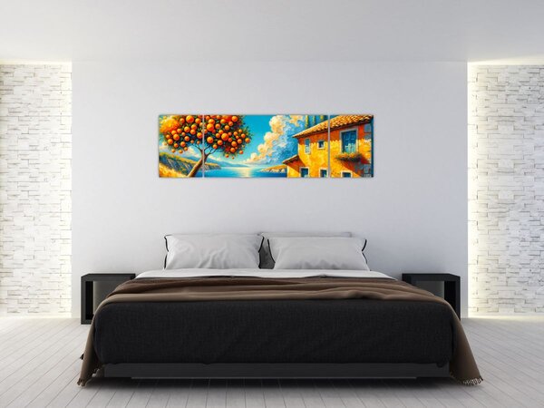 Obraz - Dům s pomeranči II. (170x50 cm)