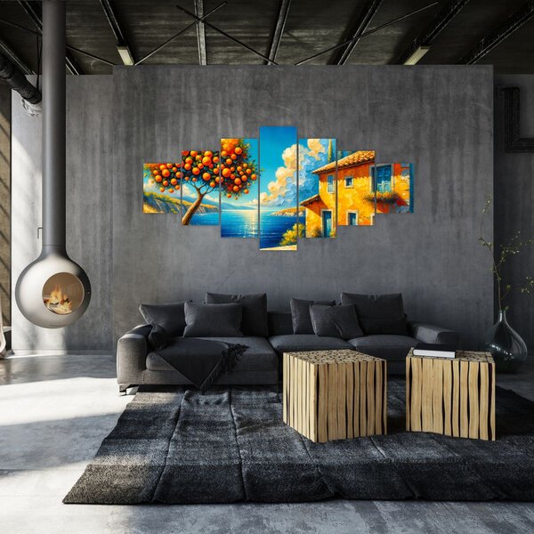 Obraz - Dům s pomeranči II. (210x100 cm)