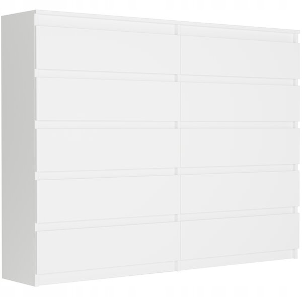 Komoda Framire 140 x 40 x 120 cm, bílá matná