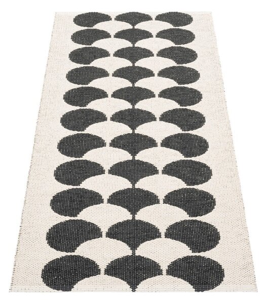 Černo-krémový vnitřní a venkovní běhoun 70x150 cm Poppy Black Vanilla – Pappelina