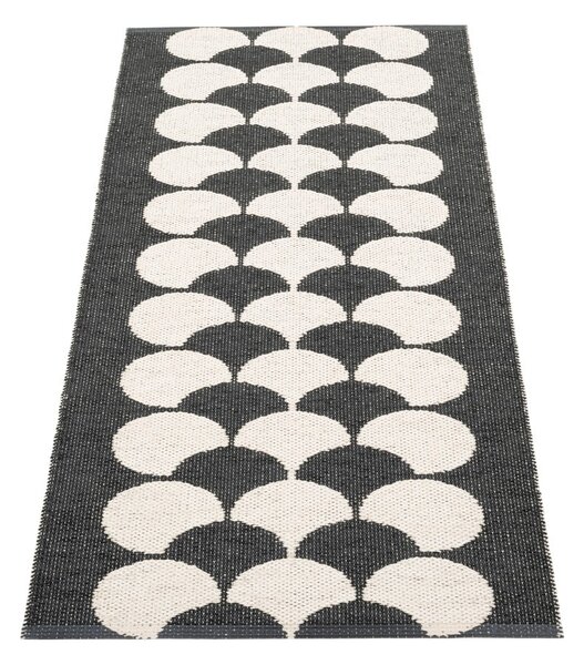 Černo-krémový vnitřní a venkovní běhoun 70x150 cm Poppy Black Vanilla – Pappelina