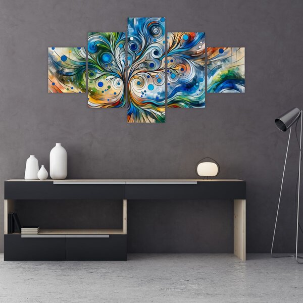 Obraz - Barevný energický strom (125x70 cm)