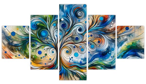 Obraz - Barevný energický strom (125x70 cm)