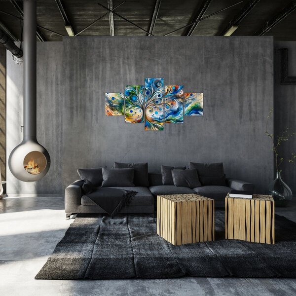 Obraz - Barevný energický strom (125x70 cm)
