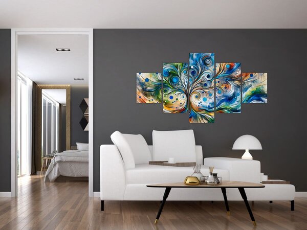Obraz - Barevný energický strom (125x70 cm)