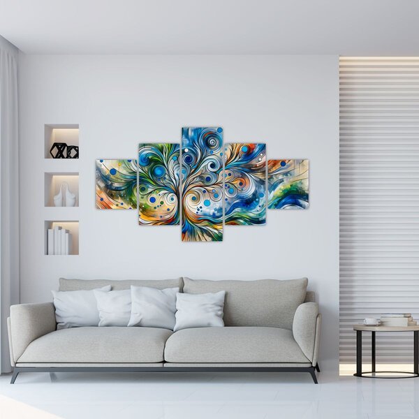 Obraz - Barevný energický strom (125x70 cm)