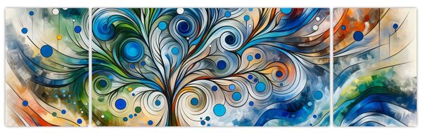 Obraz - Barevný energický strom (170x50 cm)