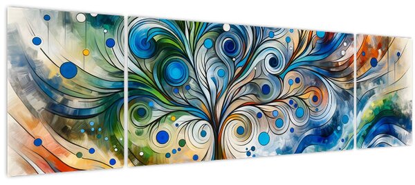 Obraz - Barevný energický strom (170x50 cm)