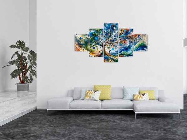 Obraz - Barevný energický strom (125x70 cm)