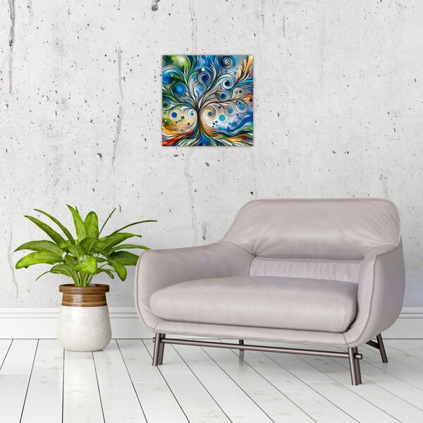 Obraz - Barevný energický strom (30x30 cm)