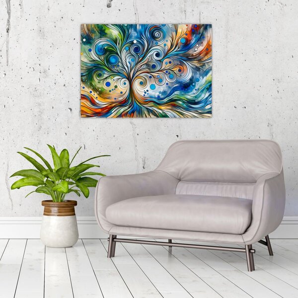Obraz - Barevný energický strom (70x50 cm)