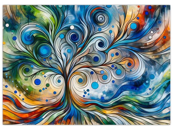 Obraz - Barevný energický strom (70x50 cm)