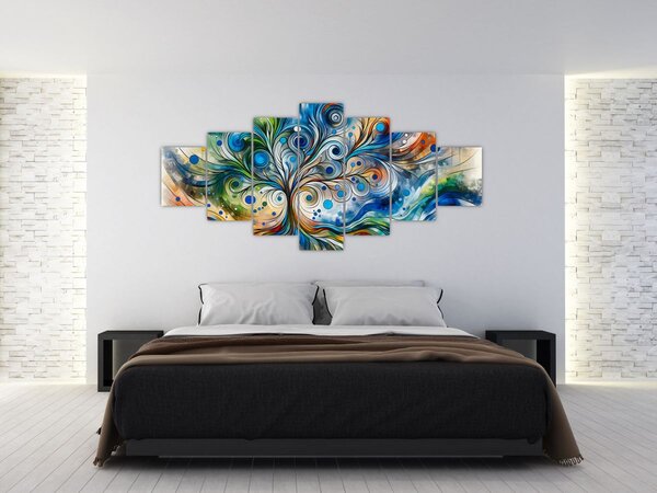 Obraz - Barevný energický strom (210x100 cm)