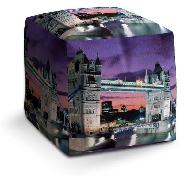 Sablio Taburet Cube Tower Bridge - 40x40x40 cm