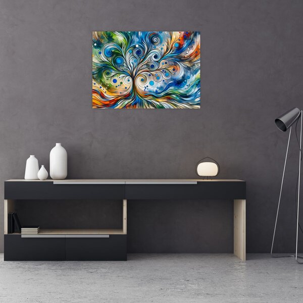 Obraz - Barevný energický strom (70x50 cm)