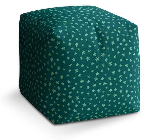 Sablio Taburet Cube Zelené hvězdy - 40x40x40 cm
