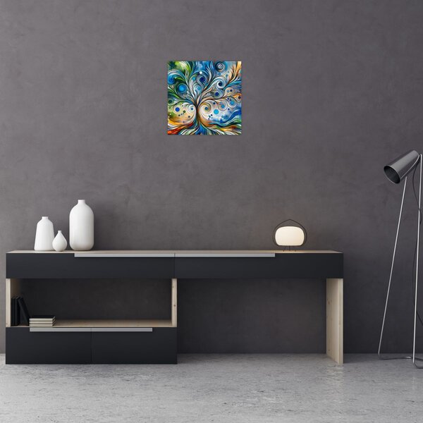 Obraz - Barevný energický strom (30x30 cm)
