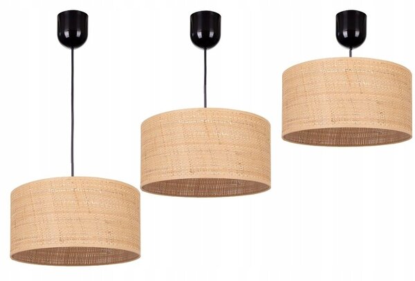ZÁVĚSNÁ LAMPA 1 ŽÁROVKA STROPNÍ STÍNIDLO RATAN 40CM