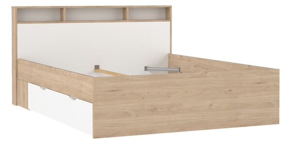 Dvoulůžková postel v dekoru dubu s úložným prostorem bez roštu 160x200 cm v přírodní barvě Ikast – Tvilum