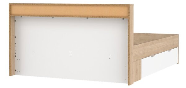 Dvoulůžková postel v dekoru dubu s úložným prostorem bez roštu 160x200 cm v přírodní barvě Ikast – Tvilum