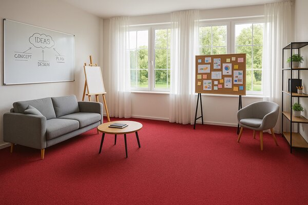 Vopi, Metrážový koberec Astra červená - neúčtujeme odřezky z role, na míru, šíře 1,33m,1m,2m,3m,4m, červená, filc, chodba / předsíň
