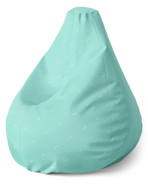Sablio Sedací vak Pear Bílé čárky na tyrkysové - 70 x 95 x 15 cm
