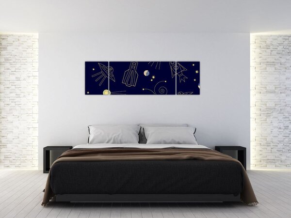 Obraz - Vesmír (170x50 cm)