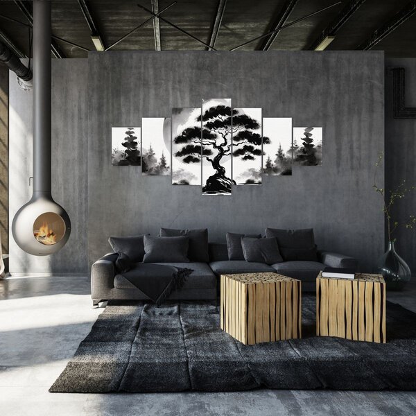 Obraz - Černobílá bonasi (210x100 cm)