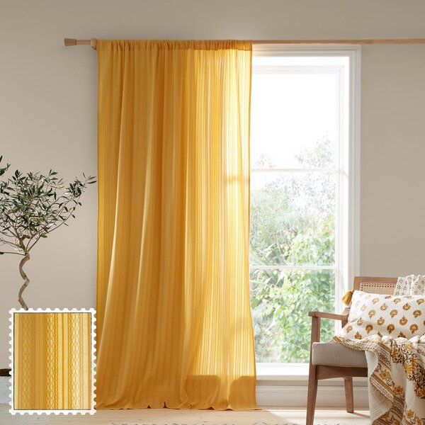 Žlutá záclona 140x183 cm Zofia Broderie Anglaise – Pineapple Elephant