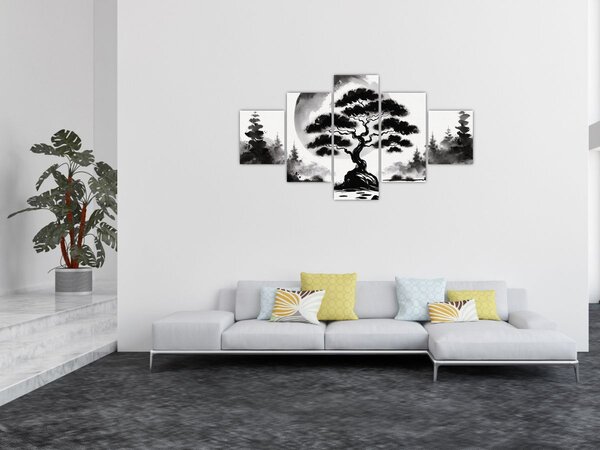 Obraz - Černobílá bonasi (125x70 cm)