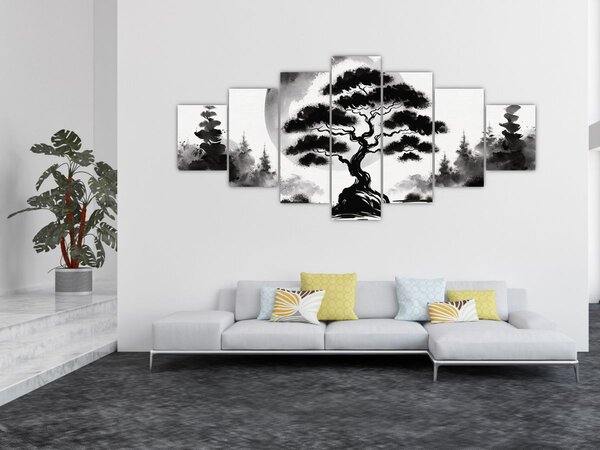 Obraz - Černobílá bonasi (210x100 cm)