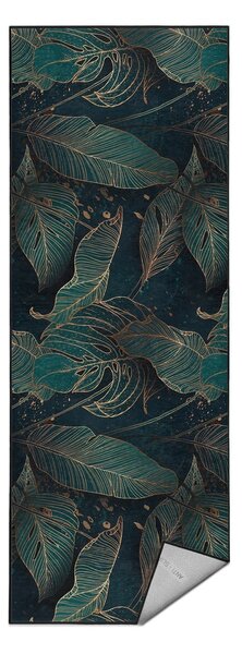 Pratelný běhoun v petrolejové barvě 80x200 cm Midnight Jungle – Mila Home