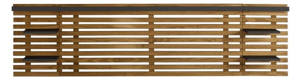 Černé/přírodní čelo postele z borovicového dřeva 240x62 cm Nidra – Marckeric