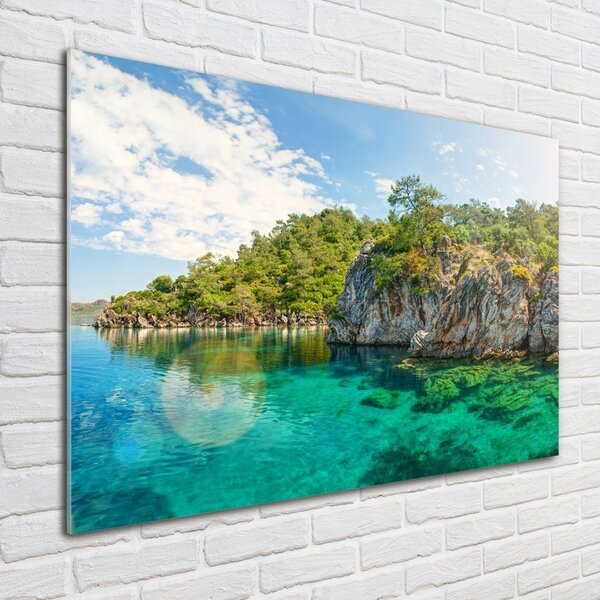 Foto obraz sklo tvrzené Modrá laguna osh-90231572