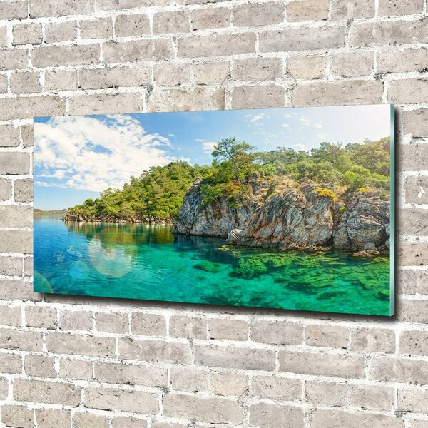Foto obraz sklo tvrzené Modrá laguna osh-90231572