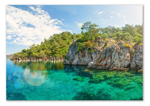 Foto obraz sklo tvrzené Modrá laguna osh-90231572