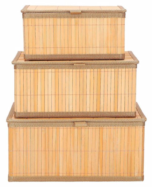 Bambusové úložné boxy 3ks SPRINGOS HA0153 světle hnědé