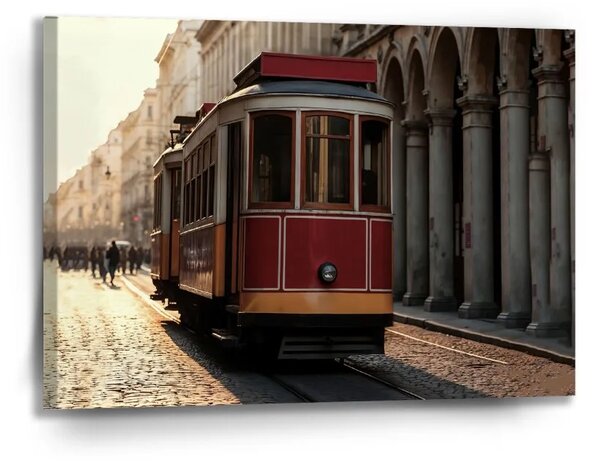 Sablio Obraz Historická červená tramvaj - 90x60 cm
