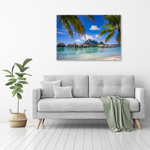 Foto obraz canvas Palmy na Bora Bora oc-90274909