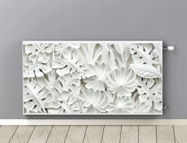 Magnetická maskovací rohož na radiátor Bílé listy 60x100 cm