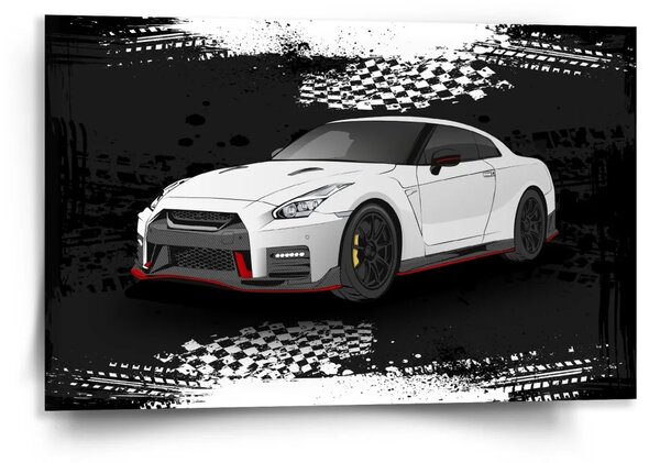 Sablio Obraz Nissan GTR 35 Černý - 120x80 cm