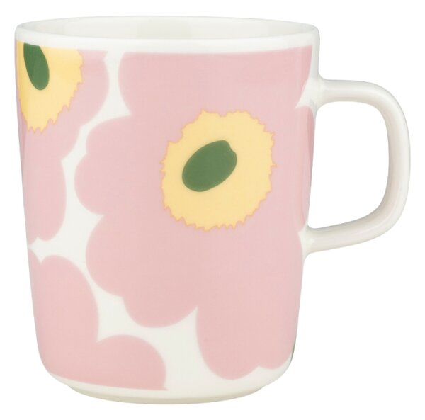 Marimekko Hrnek Oiva Unikko 0,25l, bílo-růžovo-žlutý