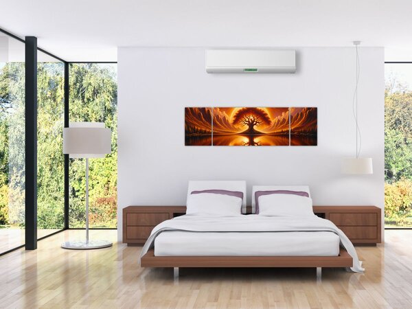 Obraz - Strom v krvavém slunci (170x50 cm)