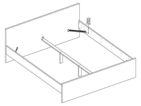 Dvoulůžková postel v dekoru dubu bez roštu 180x200 cm v přírodní barvě Naia – Tvilum