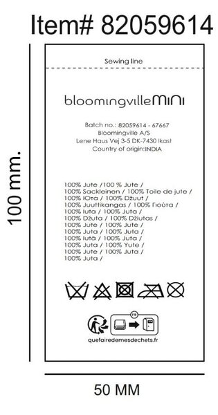 Jutový kulatý koberec v přírodní barvě ø 130 cm Dinne – Bloomingville Mini