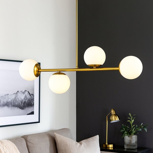 LED lustr Masterled zlatý 4xE27 moderní 75 cm